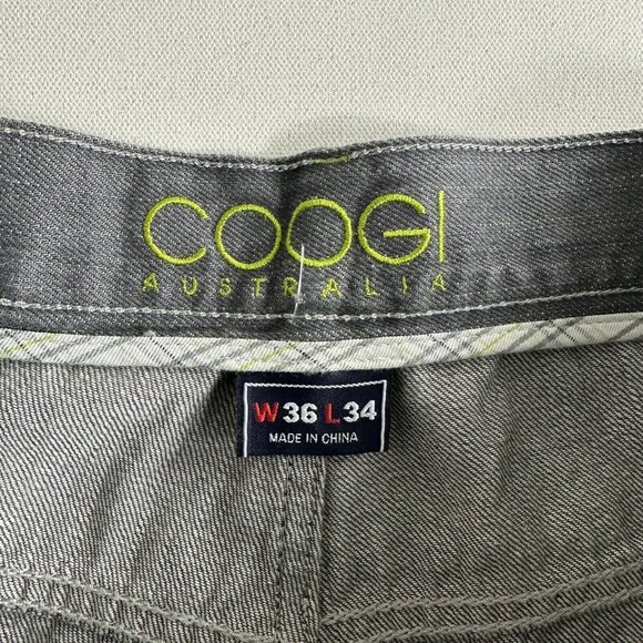 Vintage Mens COOGI Australia Straight Leg Jean Retro Y2K W36 L34 Gray Zip Pocket - Picture 10 of 10